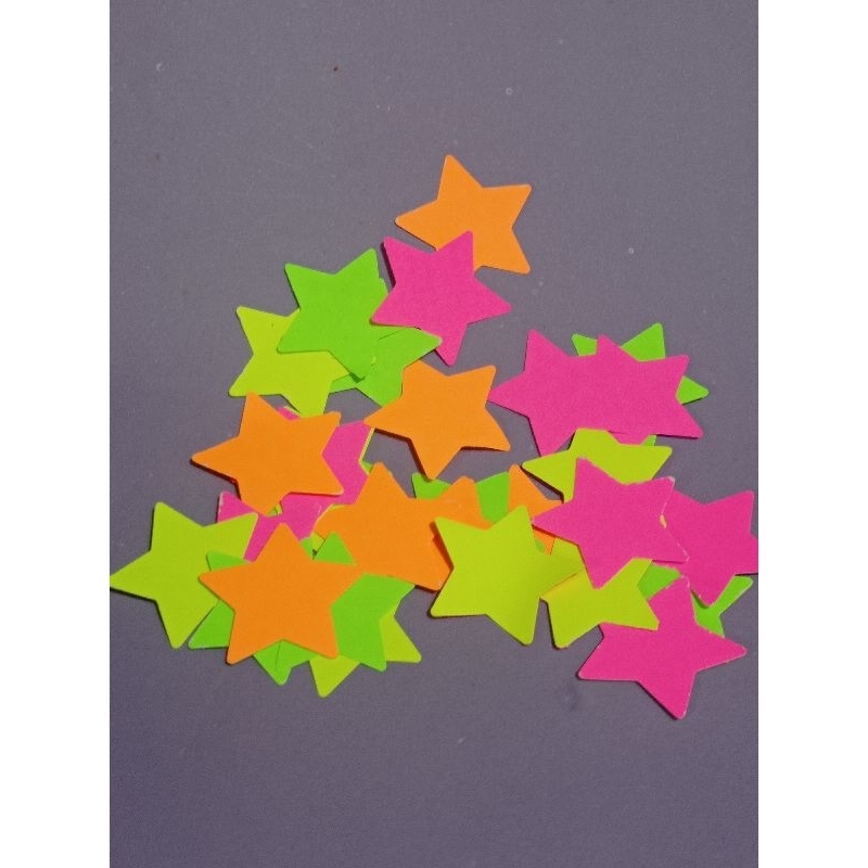 Detalhes do 100 Estrela de Papel Neon 3cm e 1cm