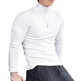 Casaco Blusa Cacharrel malha canelada Sintética Gola Alta branco