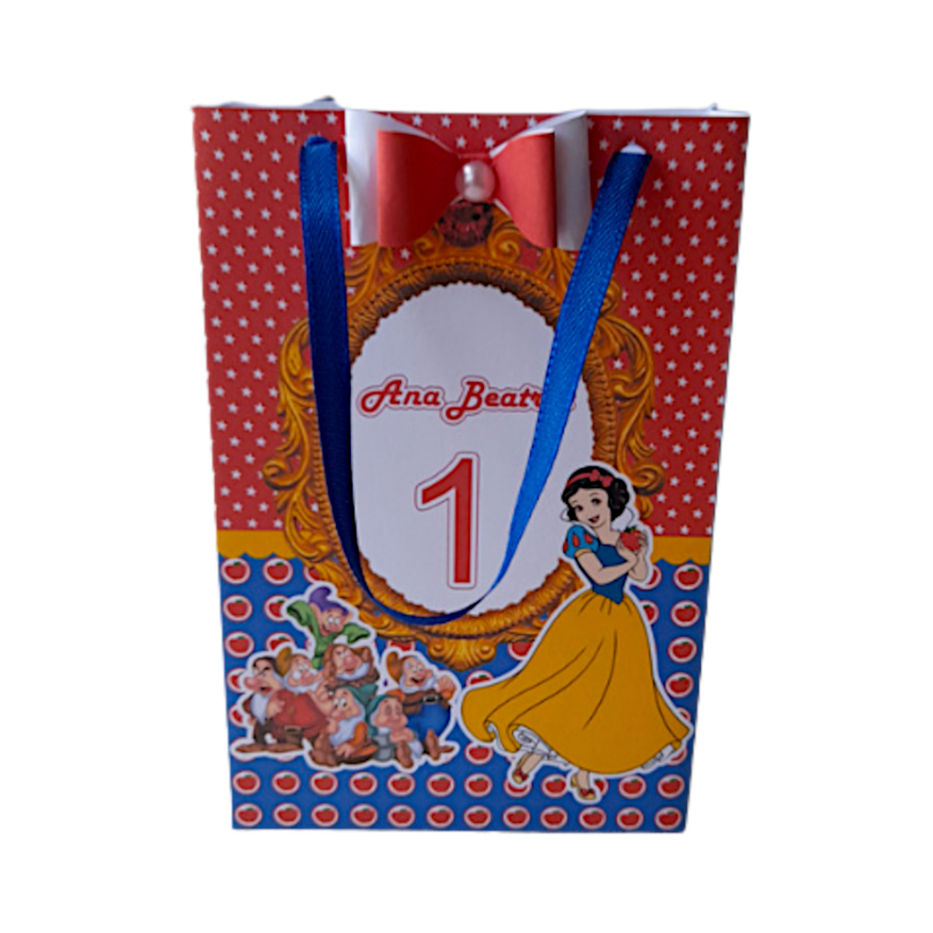 10 Sacolinhas Personalizadas Para Lembrancinha - Branca De Neve - Caixinha Personalizada - Papelaria Personalizada