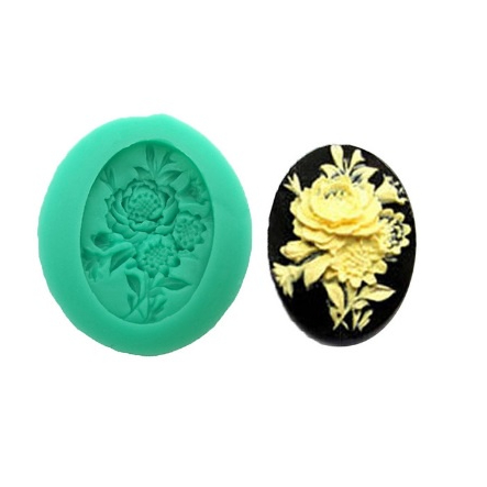 Molde de Silicone Mini Medalha de Rosa - Molde de Silicone para Artesanato e Confeitaria