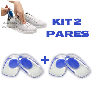 Kit 2 Pares Calcanheira de Silicone Gel Ortopédica Esporão Dor