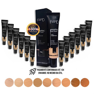 Base Líquida Matte da Fand Makeup Alta Cobertura Todas as Cores