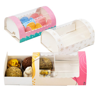 Caixas Delux 3D para 6 Doces ou lembrancinhas com visor curvado. 12x8x4cm