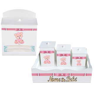 Kit de Higiene para Bebê Menina Ursa Princesa Personalizado com nome em Oferta na Shopee