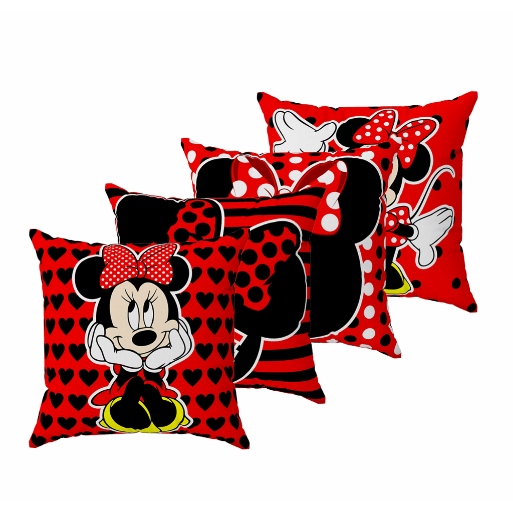 Kit 4 almofadas cheias 30x30cm decoração vermelha Menina Berço Cama em Oferta na Shopee