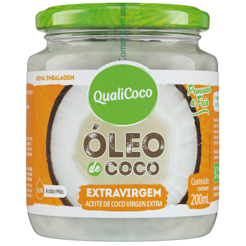Óleo De Coco Extra Virgem Prensado A Frio 100% Natural 200ml - QualiCoco