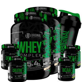 Kit 2x Whey Protein Complex + 2x Bcaa + 2x Creatina + Shaker