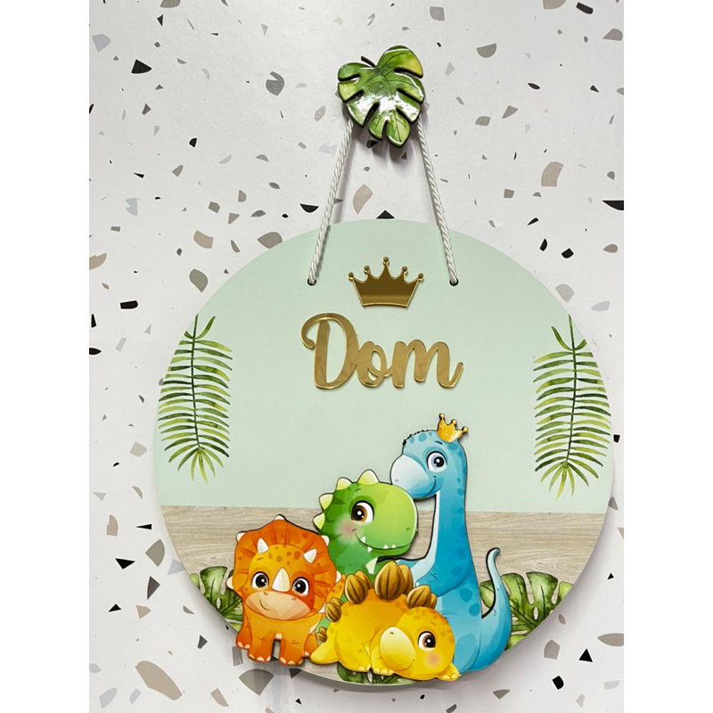 Enfeite de Porta Tema Dino Baby Porta maternidade Dino