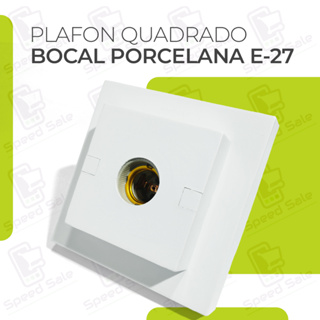 Plafon Quadrado Simples Sobrepor Luminária Branco Bocal Soquete Porcelana E27 Branco PVC RESISTENTE em Oferta na Shopee