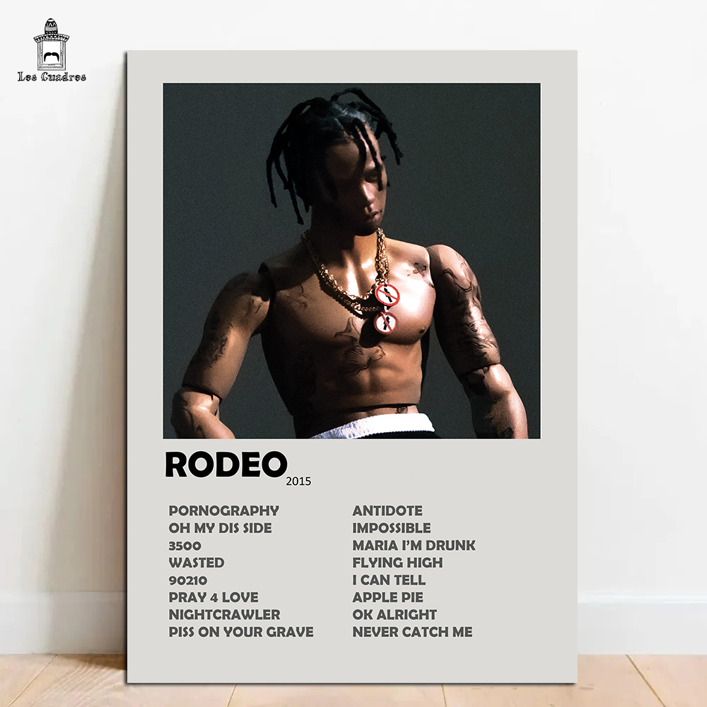 Quadro Placa Decorativa Travis Scott Rodeo em MDF 28x20cm