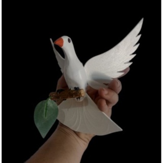 Enfeite Pomba Branca com Asa Aberta no Tronco Pendurar Artesanato em Oferta na Shopee