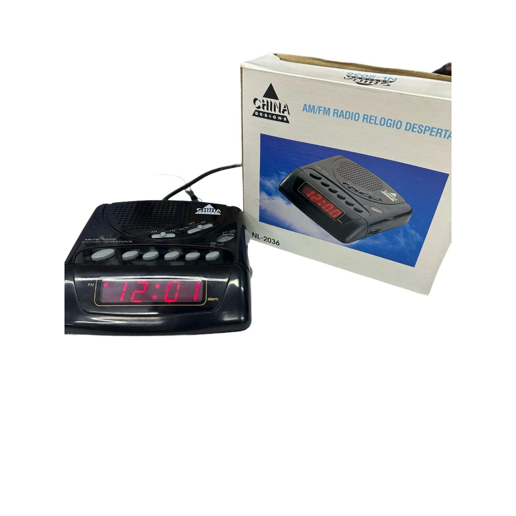 Rádio Relógio AM/FM Led Vermelho 110V  *Produto Novo* PRETO