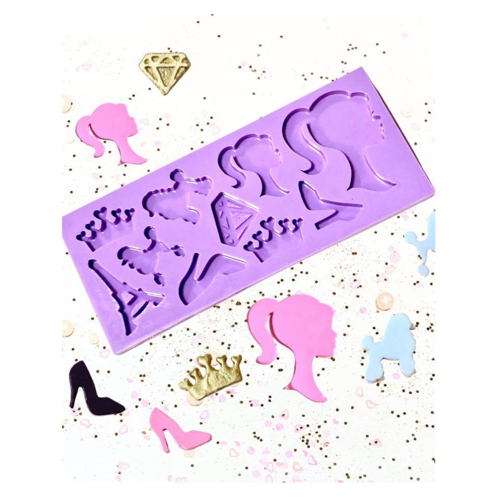 R511 MOLDE DE SILICONE PALETA BONECA CHAVEIRO RESINA DECORAR em Oferta na Shopee