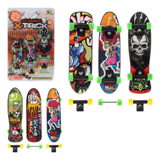 kit skate de dedo brinquedo 3 modelos sortidos x-trick + acessórios