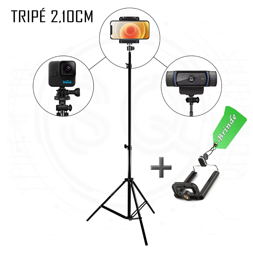Tripé Para Celular Webcam Câmera Ringlight 2,10 Qualidade