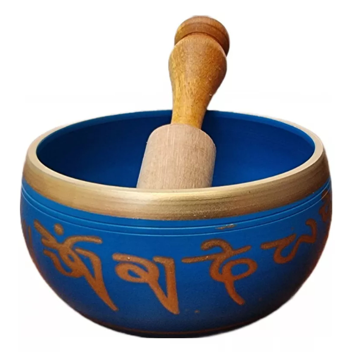 Imagem Tigela Tibetana 9cm Sino Cantante com Bastao e Box De Veludo