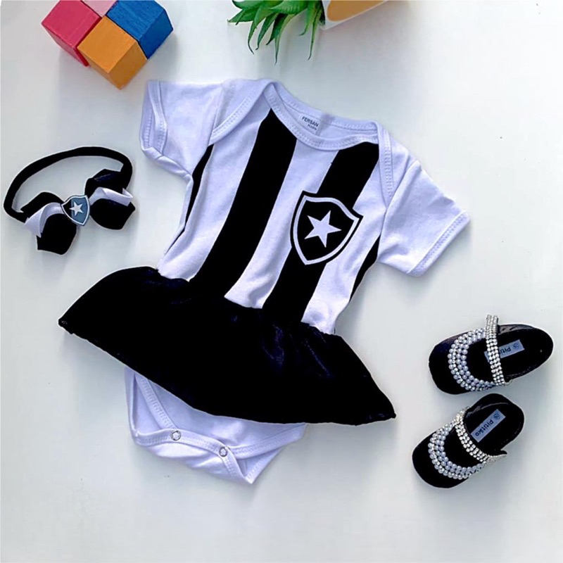 Kit Body Bebê do Botafogo com Nome Personalizado Presente Saída de Maternidade Mesversário Festa Aniversário Lembrancinh