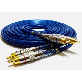 Cabo Rca 5 Metros Blindado Plug de Metal Azul TechOne Svart
