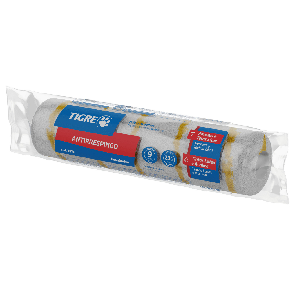 Rolo Lã Sintética Anti Respingo Econômico Ref. 1376 23cm Tigre
