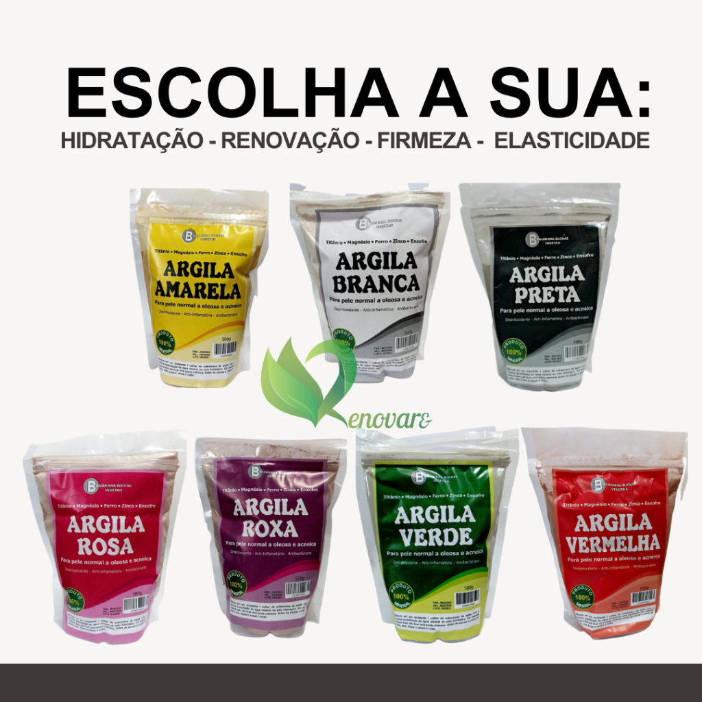 ARGILA natural 500G - Escolha a sua! em Oferta na Shopee