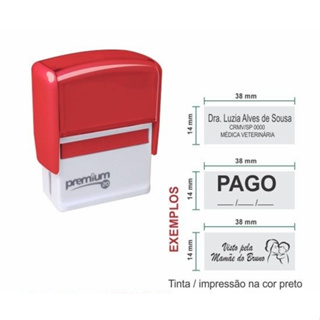 CARIMBOS PERSONALIZADO - PREMIUM 20 - 14X38mm em Oferta na Shopee