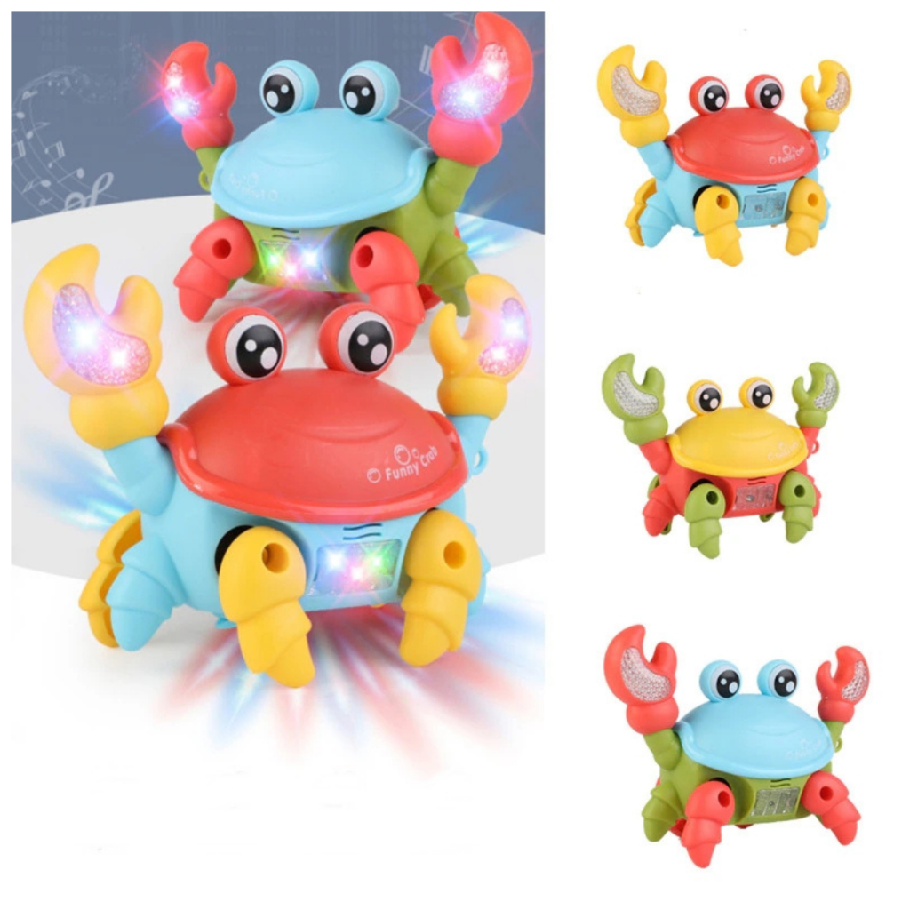Caranguejo Brinquedo Fujão Eletrônico com Luz e Som Infantil