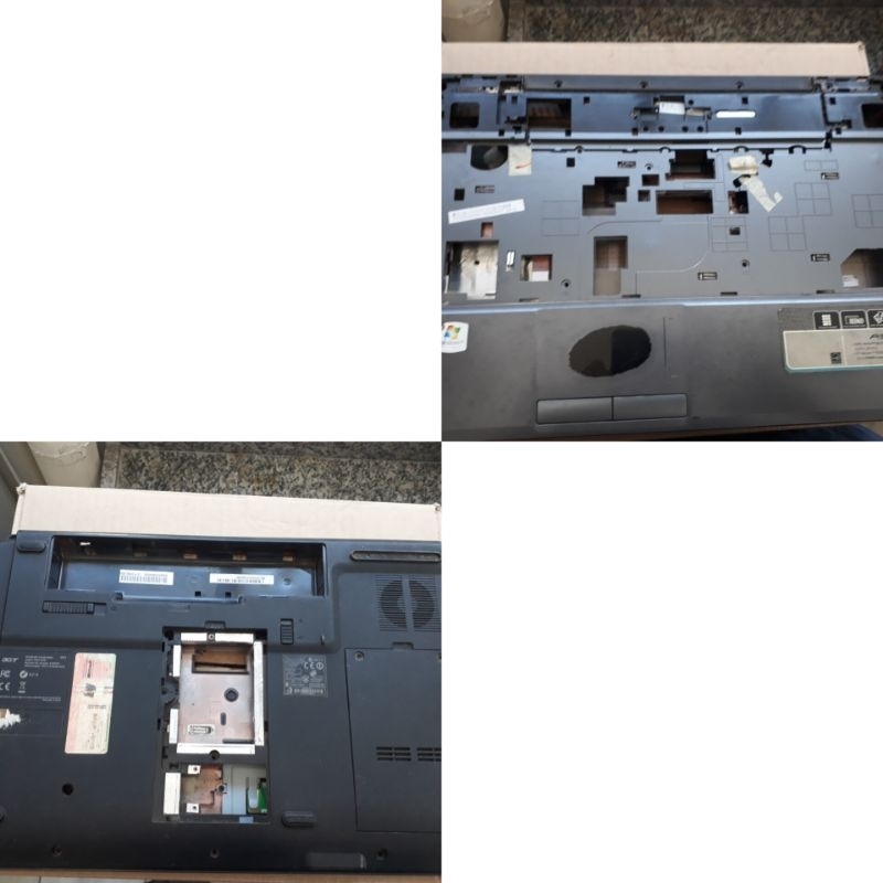2 Carcaças Chassis Notebook usado barato Acer Aspire 5532 Base Superior tampa inferior debaixo