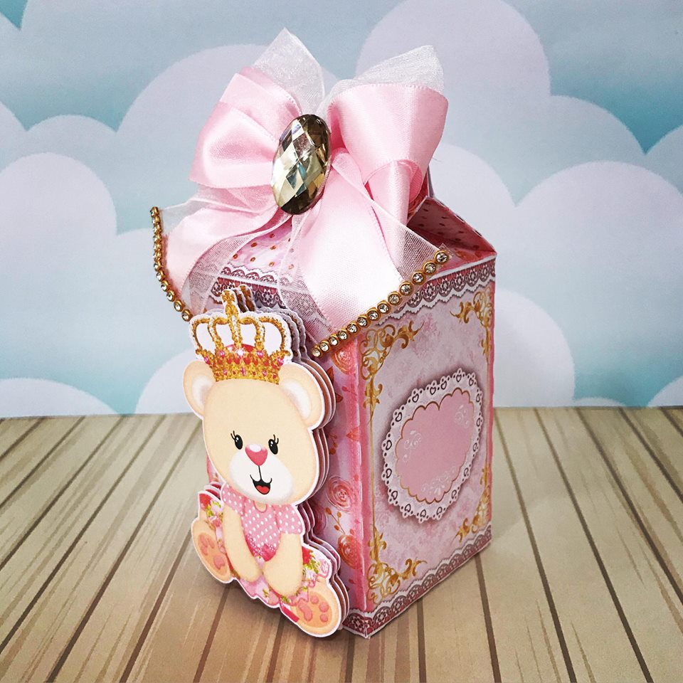 110 Personalizados Ursinha Princesa/Caixinhas Personalizadas Ursinha Princesa Rosa/ Lembrancinhas Ursinha Princesa Rosa