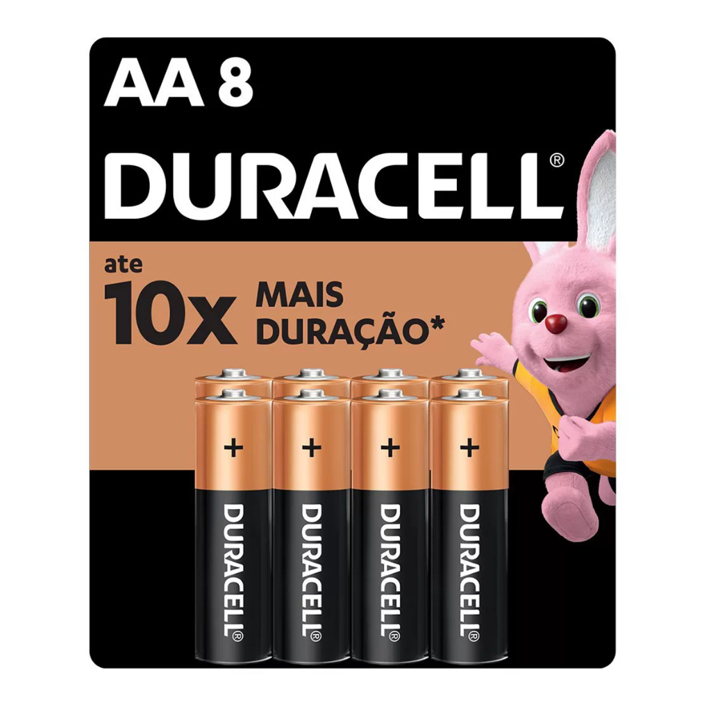 Pilha Duracell Alcalina AA - 8 Unidades em Oferta na Shopee
