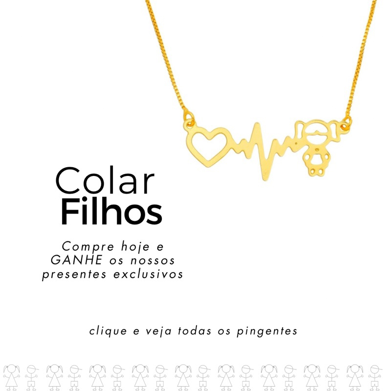 Colar Filhos/Colar Mãe de Menina/Colar Mãe de Meninos/Colar Mãe de Meninas/Colar Mãe de Menino