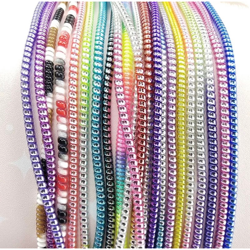 1.40 Centímetros Espiral Fio de carregador fone Galvabizado protetor de cabo gradiente fruta cor