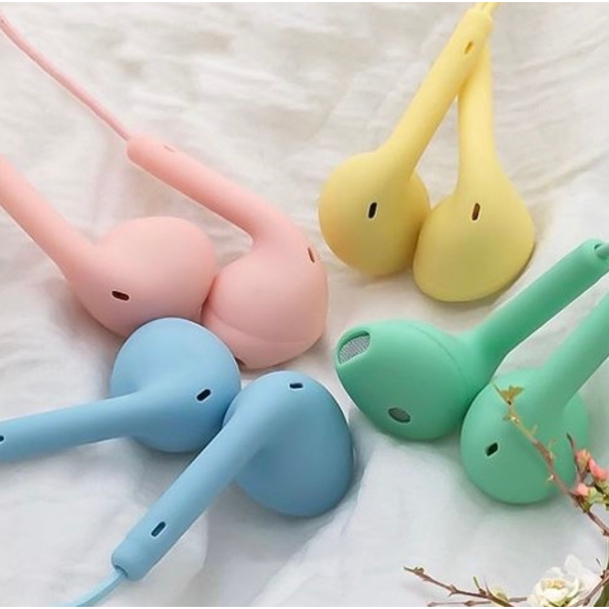 TOP ASIA Fone De Ouvido Macaron Super Bass com fio com microfone em Oferta na Shopee