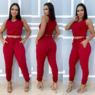 Conjunto Cropped e Calça