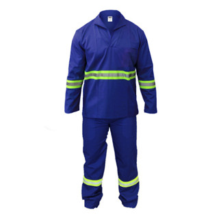 Jaleco Refletivo Camisa Fechada com 1 Bolso e Calça 4 Bolsos brim uniforme profissional - várias cores