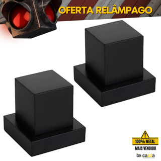 2 Acabamento Quadrado Preto Black Matte para Registro Pressão Gaveta 1/2 3/4 100% Metal - Não Descasca - Combo