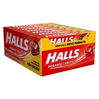 Bala Drops Morango 28g Caixa Com 21 Unidades Halls