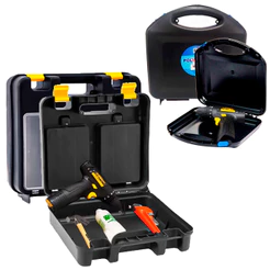Maleta Caixa De Ferramentas Porta Parafusadeira Furadeiras Com Estojo Tool Case Portátil Premium