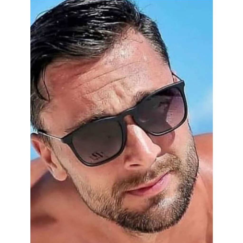 Oculos de sol Masculino Minimalista Retangular Retro Quadrado Acetato haste alumínio uv400