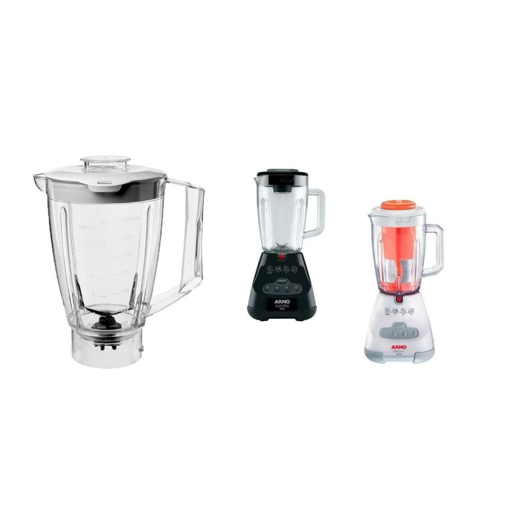 Copo Para Liquidificador Arno Faciclic / Clic Pro / Pro Juicer Cristal Resistente Com Tampa E Faca Completo