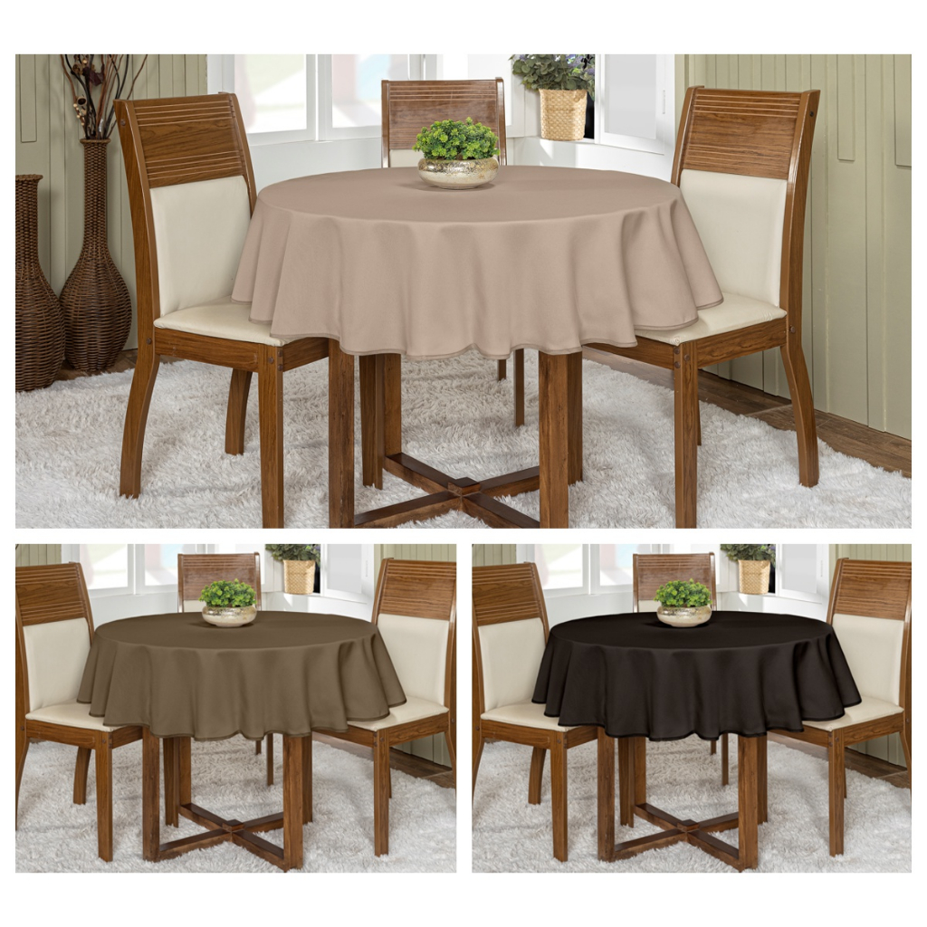 Kit 3 Toalhas De Mesa Oxford 4 lugares 1,45m Redonda Várias Cores Buffet em Oferta na Shopee