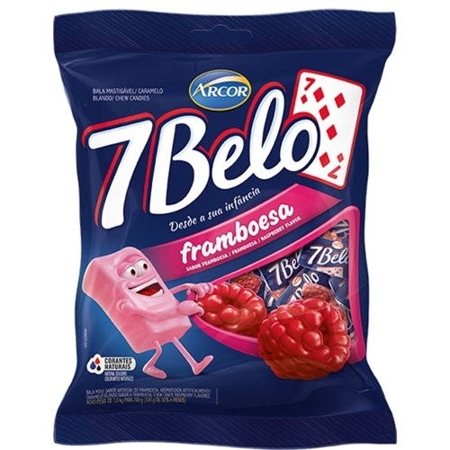 Bala Mastigavel 7 Belo Pacote 500gr Framboesa Arcor em Oferta na Shopee