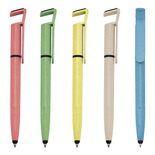 Caneta Touch Ecológica iPhone Xiaomi iPad Universal Bambu Suporte P/ Celular Limpa Tela