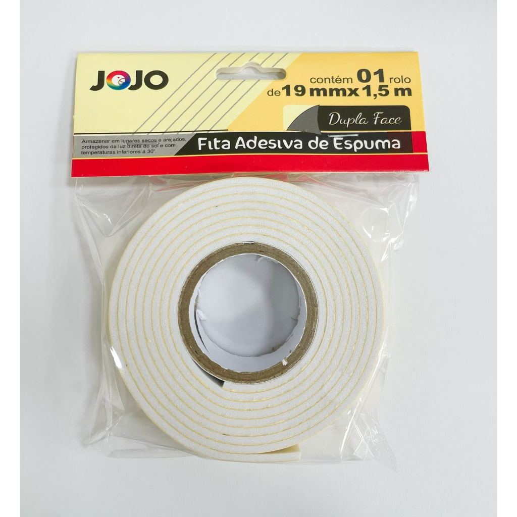 Fita Banana Adesiva de Espuma Dupla Face 19mm x 1,5m Profissional