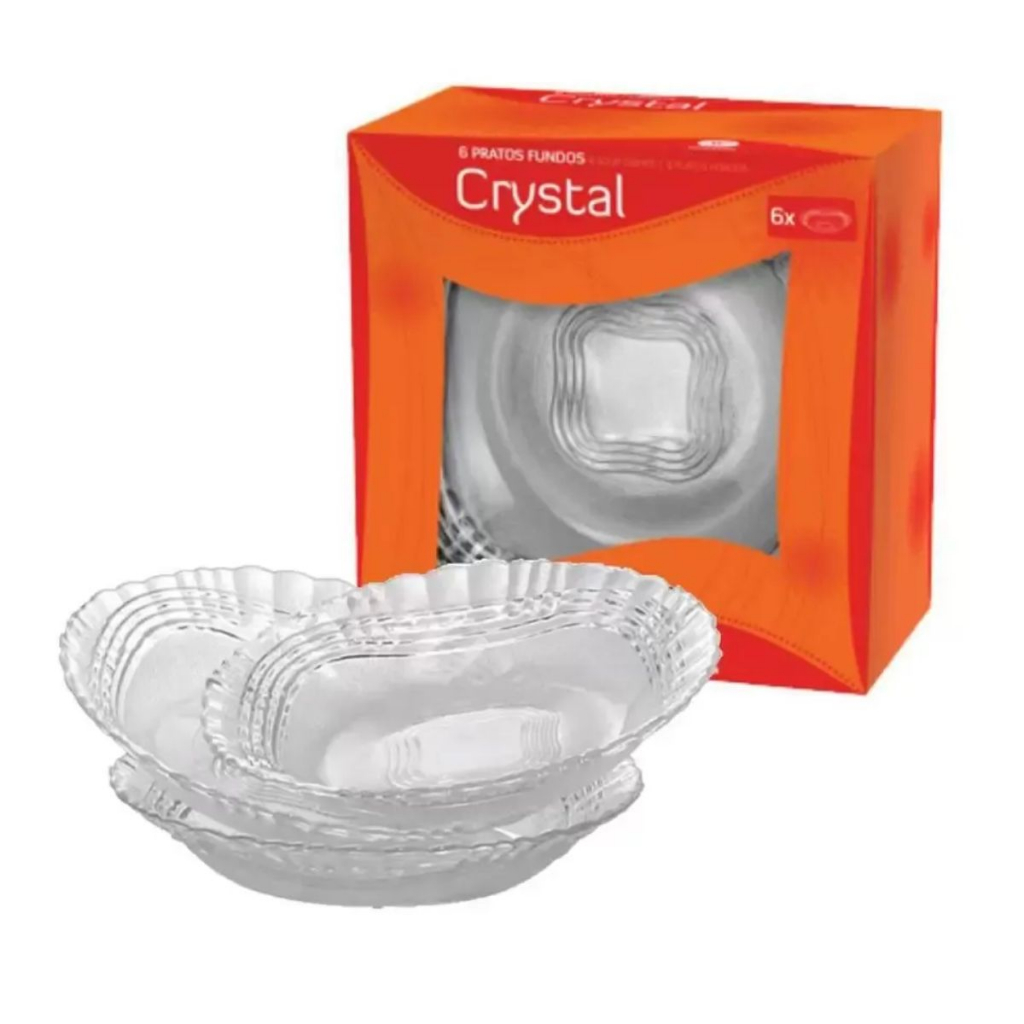 Jogo De Pratos Sobremesa com 6 Pratos Crystal Wheaton kit