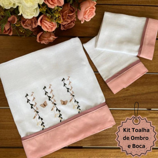 Kit Toalhas Fralda De Ombro E Boca Para Bebe Tema Raminhos