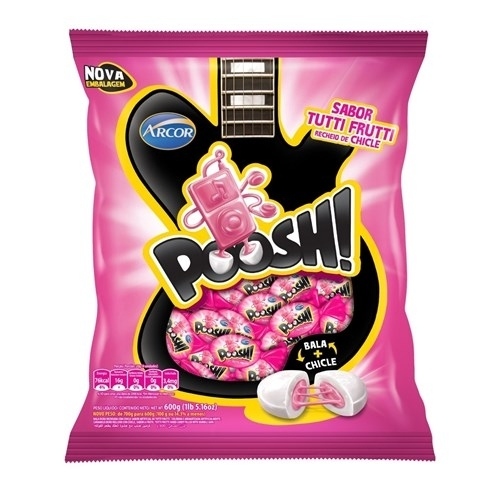 Bala Dura Chicle Poosh 500gr Arcor Tutti Frutti em Oferta na Shopee