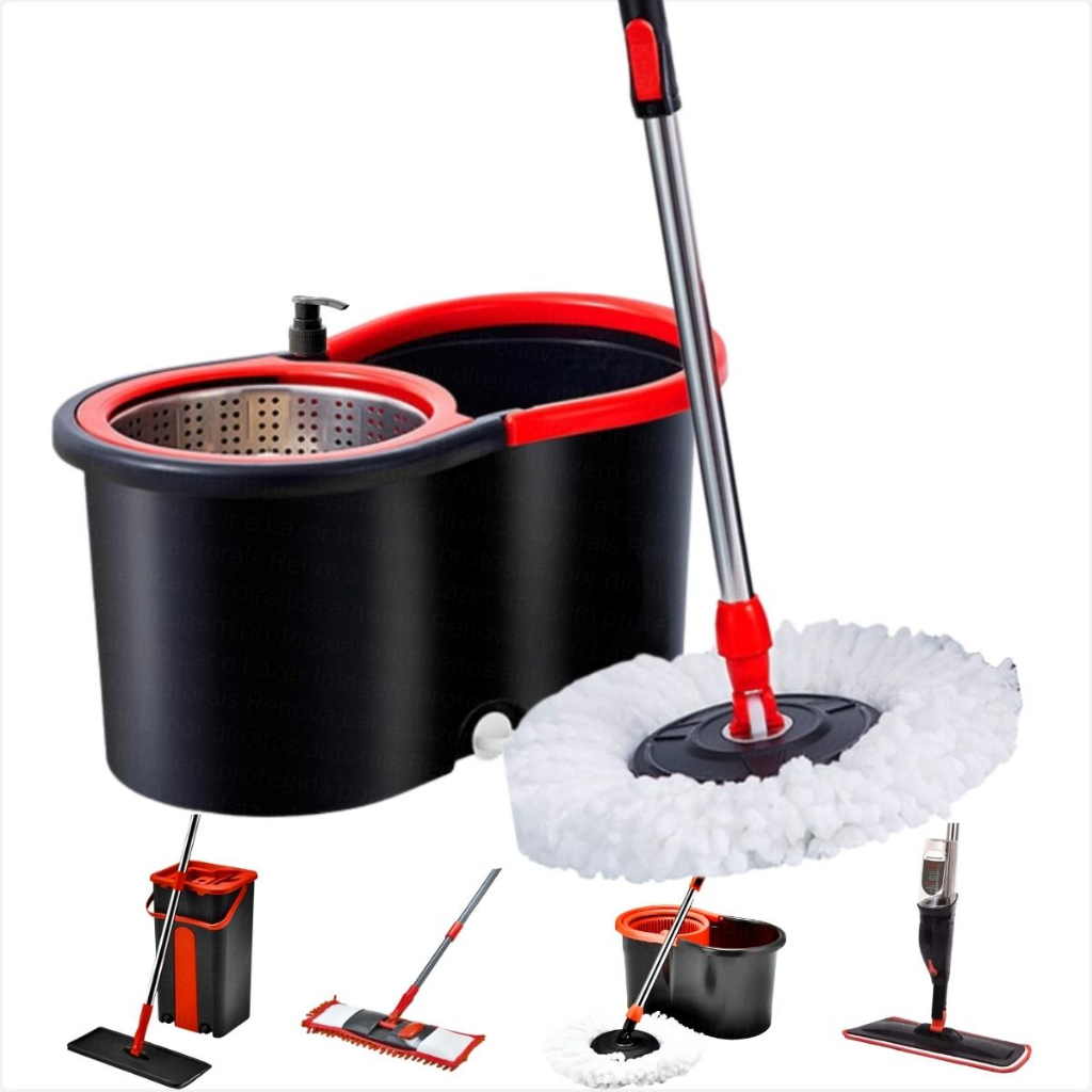 Mop Rodo Esfregão Limpeza Fácil