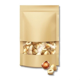 20 Un Saco Kraft com Visor 10cm x 15cm Hermético Stand Up Pouch em Oferta na Shopee