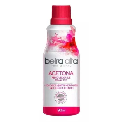 Removedor De Esmalte Com Acetona Beira Alta 90ml Hipoalergênica Cuidados Com As Unhas Beleza