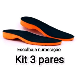 Kit 03 pares Palmilha Ortopédica De P.U Em Gel Anti-impacto Anatômica Confort
